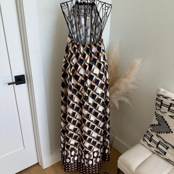 Italian Boutique Boho Halter Backless Maxi Dress Medium - Picture 3 of 8